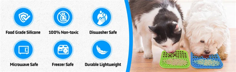 Silicone Licking Mat for Pets with Suction Cups - Slow Feeder for Anxiety Relief-My Little Pet