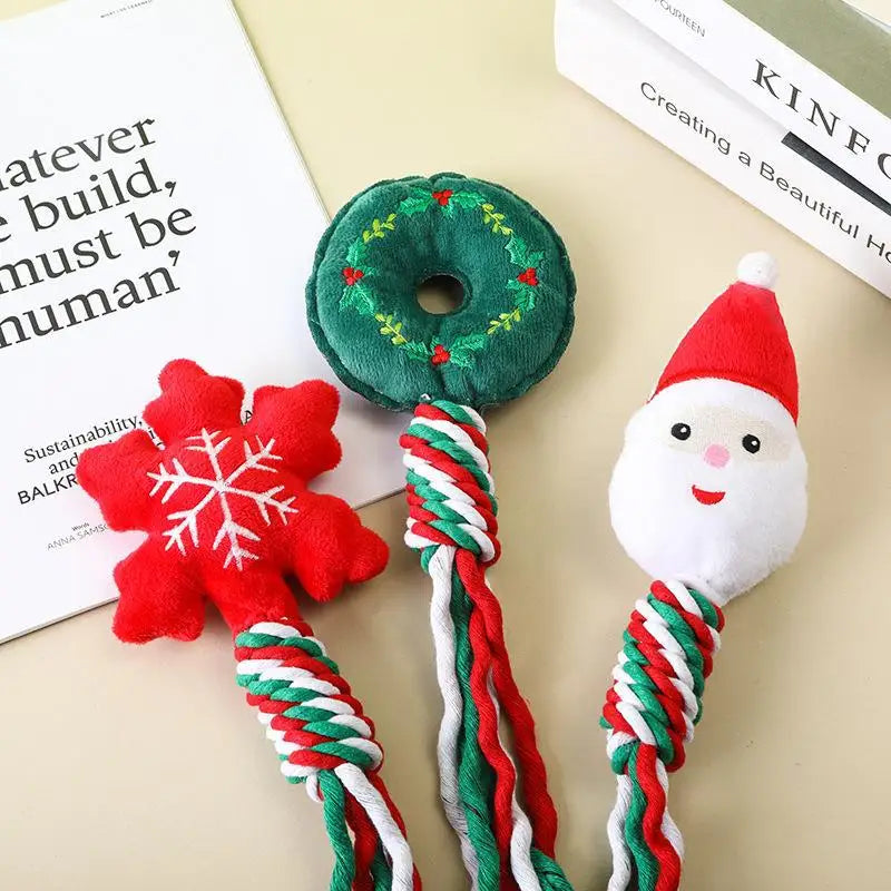 Christmas Themed Dog Rope Toys for Puppies and Dogs-My Little Pet