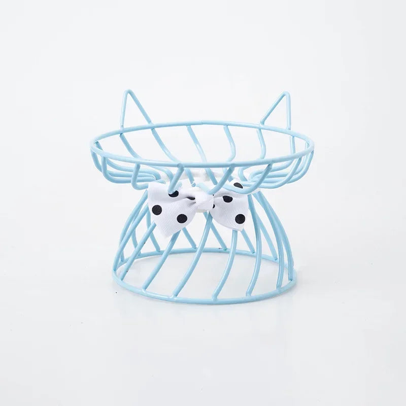 Elevated Ceramic Cat Bowl with High-Foot Design and Neck Guard-My Little Pet