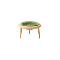 Elevated Double Ceramic Pet Bowls with Wooden Stand-My Little Pet