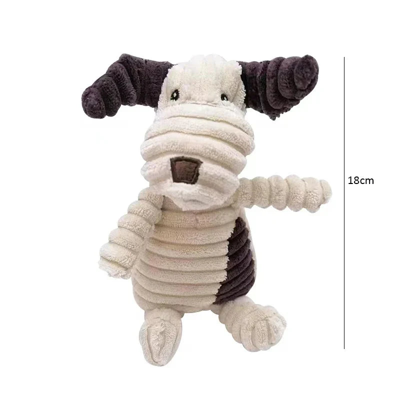 Corduroy Plush Dog Toys - Squeaky Animal Shaped Chew Toy for Small and Large Dogs-My Little Pet