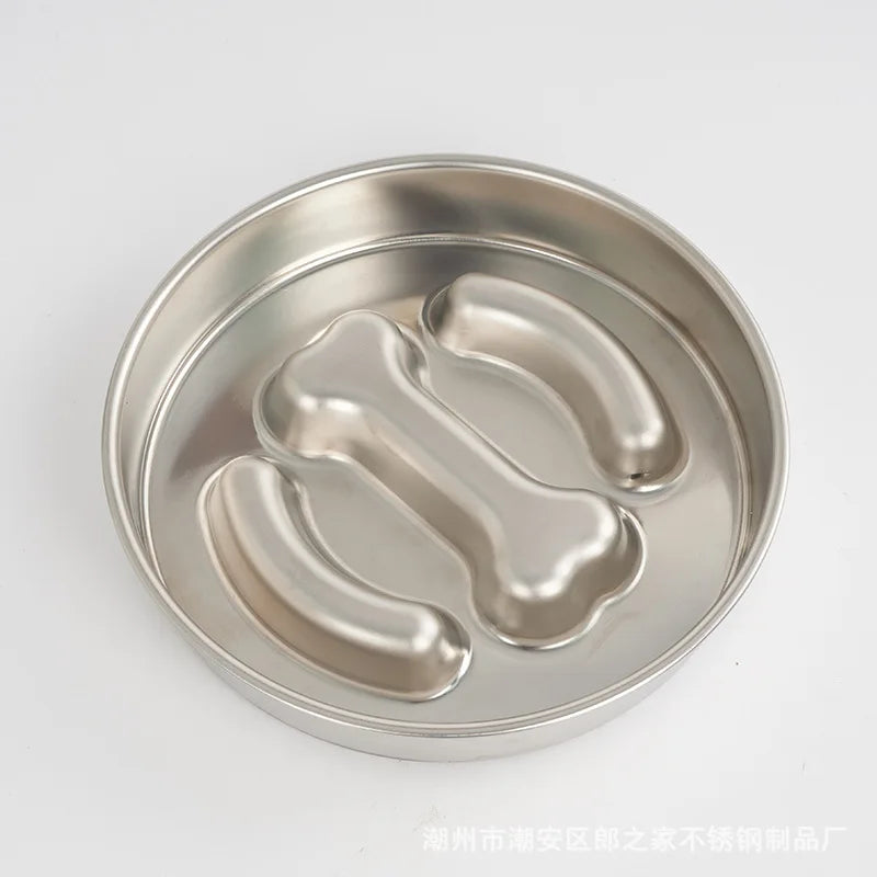 Anti-Choking Slow Feeder Dog Bowl in Stainless Steel-My Little Pet