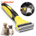 Dual-Sided Pet Grooming Brush for Dogs and Cats - Stainless Steel Undercoat Rake for Dematting and Detangling-My Little Pet