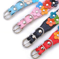 Floral Faux Leather Pet Collar for Dogs and Cats-My Little Pet