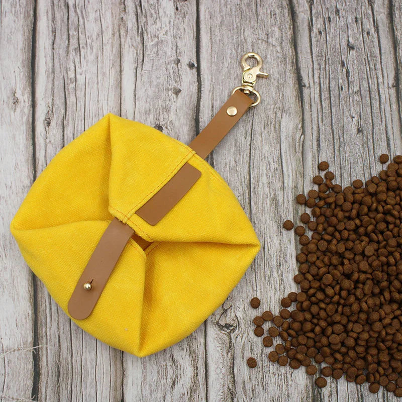 Foldable Canvas Dog Bowl for Travel - Large Capacity-My Little Pet