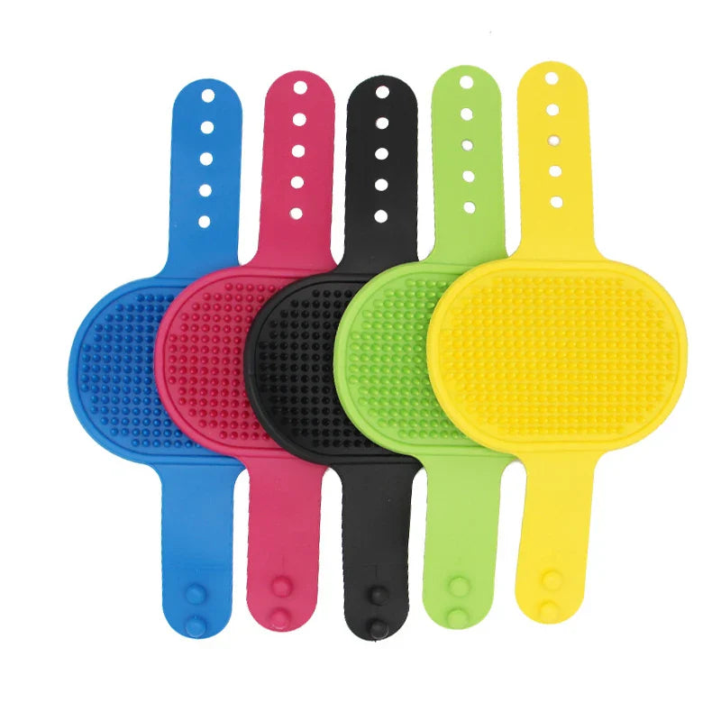 Soft Rubber Pet Grooming Brush with Adjustable Strap-My Little Pet