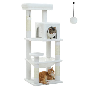 5-Level Indoor Cat Tree with Metal Frame and Top Perch-My Little Pet