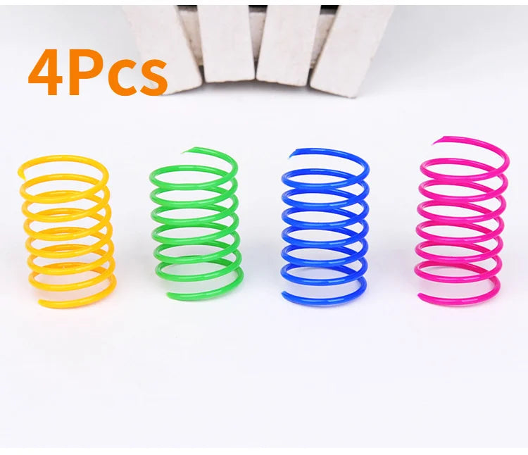 Colorful Plastic Spiral Spring Cat Toys - Interactive Bouncing Pet Play Accessories-My Little Pet