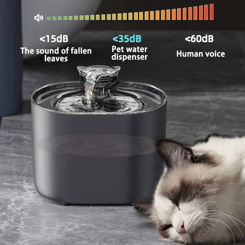 USB Electric Cat Water Fountain with Cat Ear Design and Quiet Pump-My Little Pet