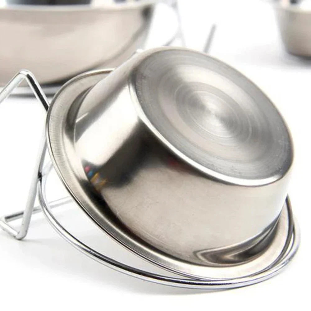 Stainless Steel Pet Bowl with Cage Hook for Dogs, Cats, and Birds-My Little Pet