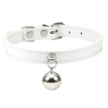Customizable PU Leather Cat Collar with Bell and Engraving Options-My Little Pet