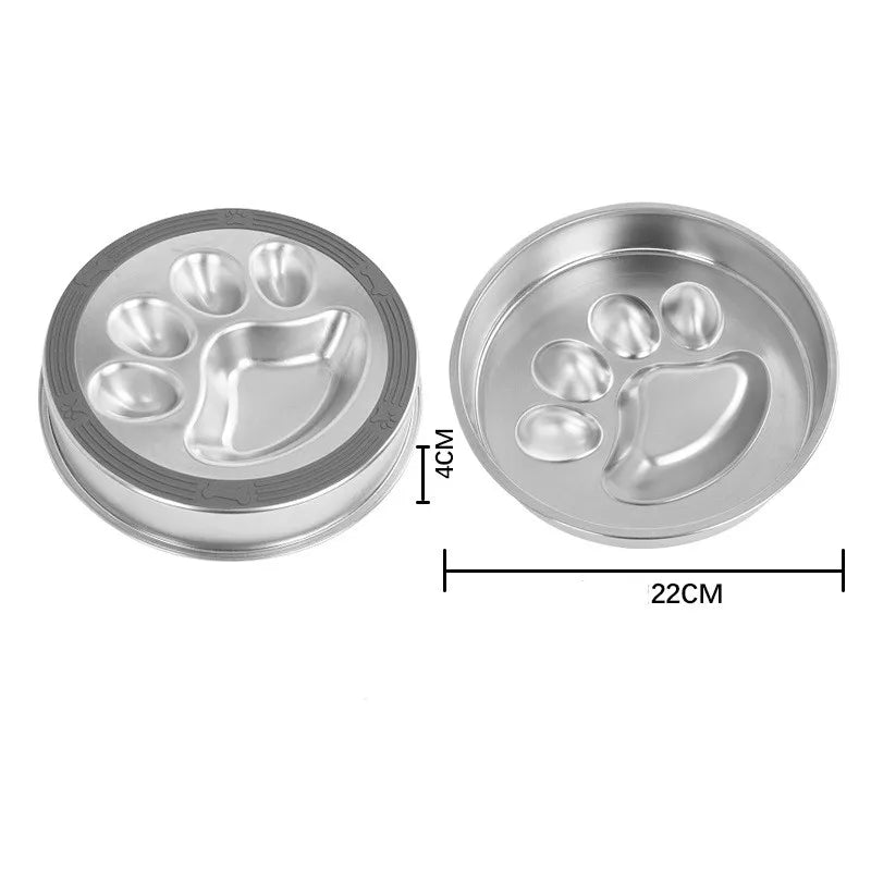 Anti-Choking Slow Feeder Dog Bowl in Stainless Steel-My Little Pet