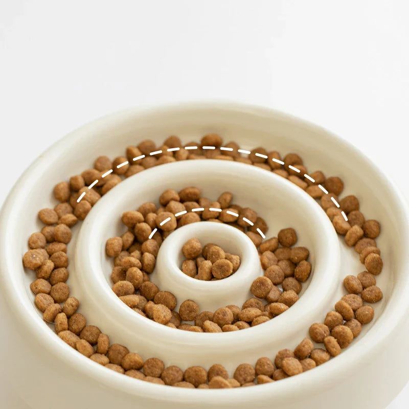 Ceramic Slow Feeder Bowl for Cats and Small Dogs-My Little Pet