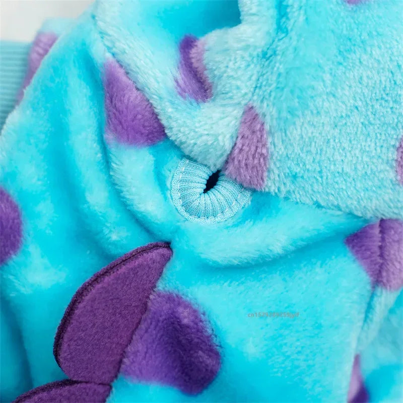 Cozy Dinosaur-Themed Hooded Pet Jacket - Blue/Green-My Little Pet