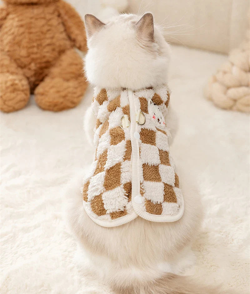 Warm Winter Pet Jacket with Cartoon Bear Design for Cats and Small Dogs-My Little Pet