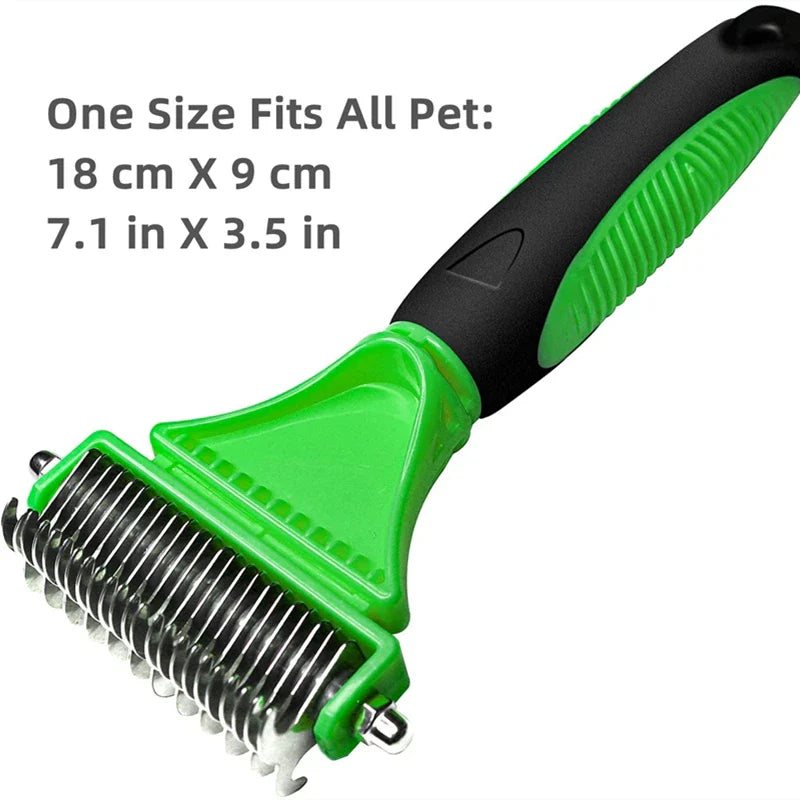 Dual-Sided Pet Grooming Brush for Dogs and Cats - Stainless Steel Undercoat Rake for Dematting and Detangling-My Little Pet