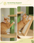 Adjustable Floor-to-Ceiling Cactus Cat Tree - Tall Activity Tower with Condo & Hammocks-My Little Pet