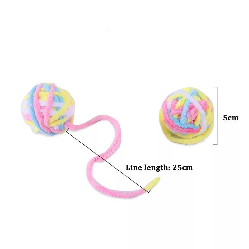 Colorful Yarn Ball Cat Toy with Sounding Bell-My Little Pet