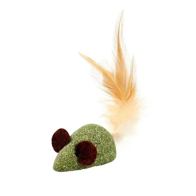 Feather Catnip Ball Toy for Cats - Enhances Digestion and Dental Health-My Little Pet