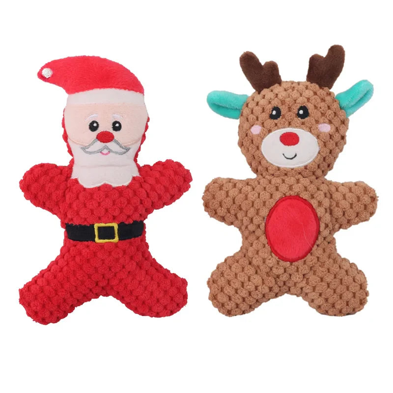 Christmas Themed Plush Dog Toys - Squeaky, Soft, and Fun-My Little Pet