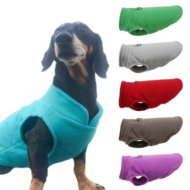 Warm Fleece Vest for Small Dogs and Cats with D-Ring Attachment-My Little Pet