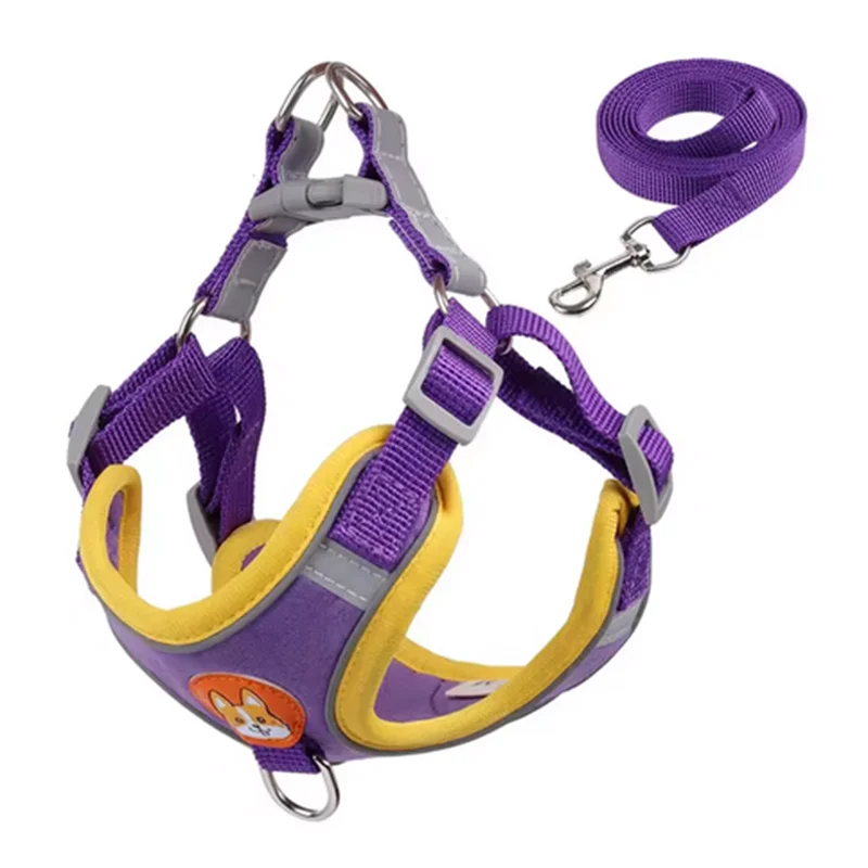 Adjustable Dog Harness & Leash Set – Reflective Vest for Small to Medium Dogs - My Little Pet