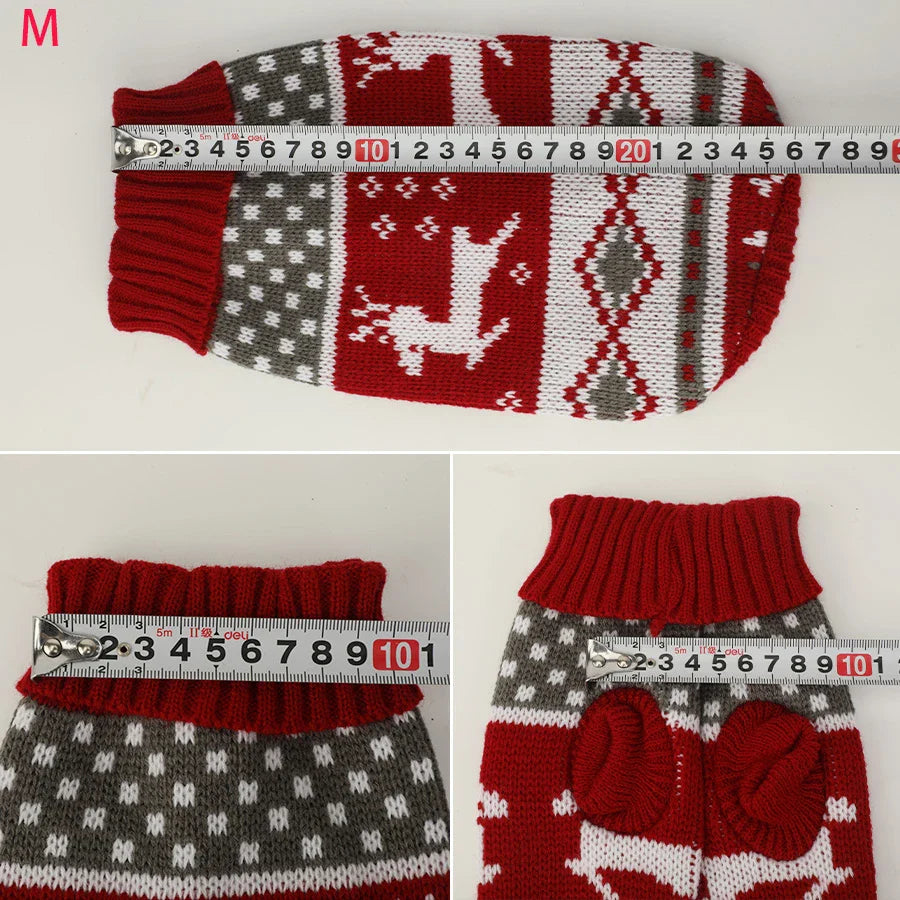 Festive Pet Sweaters for Dogs and Cats - Maroon Elk Design-My Little Pet