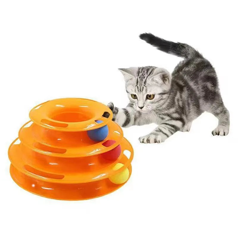 4 Level Cat Toy Tower – Interactive Roller Ball Puzzle-My Little Pet