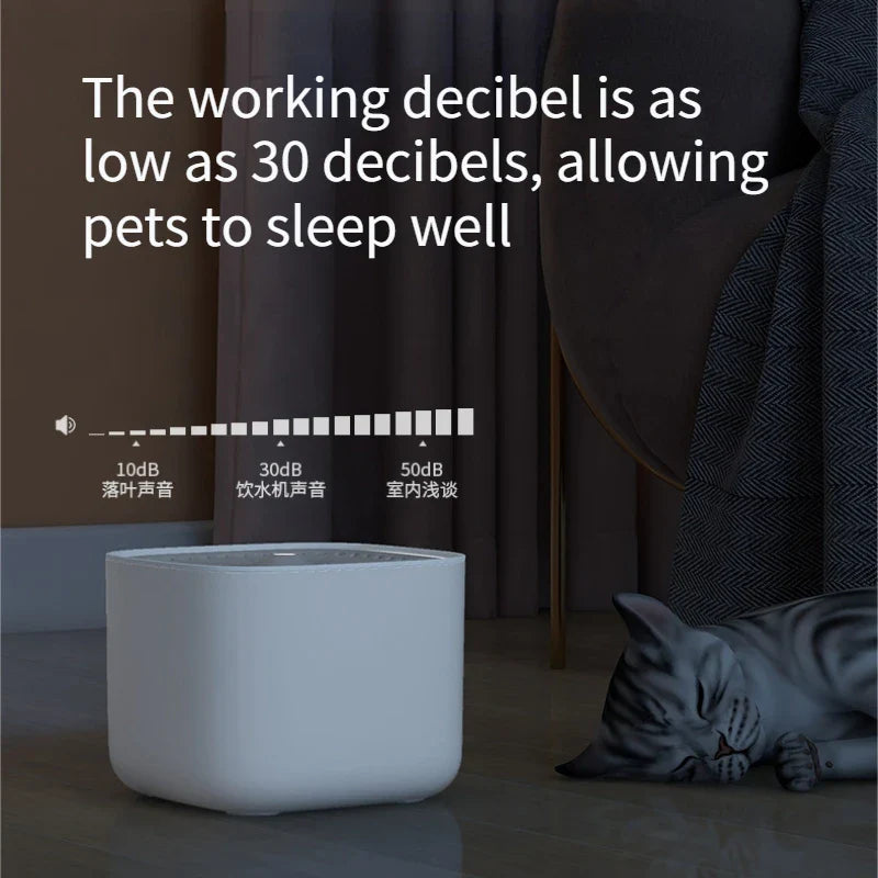 3L Automatic Cat Water Fountain with Recirculating Filter - Elegant Design & Quiet USB Operation-My Little Pet
