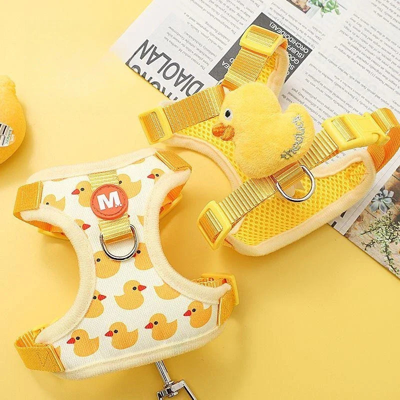 Adjustable Cartoon Duck Pet Harness and Leash Set for Small to Medium Dogs and Cats-My Little Pet