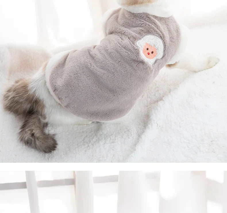 Warm Faux Rabbit Fur Pet Vest for Cats and Dogs-My Little Pet