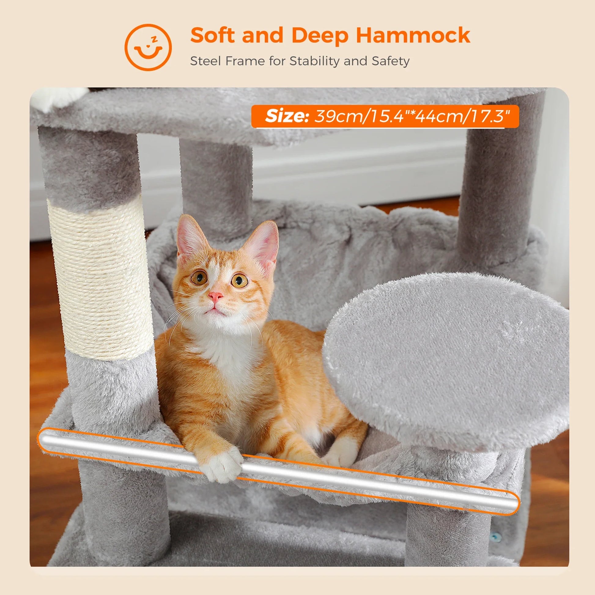 Deluxe Cat Tree Tower for Large Cats - 136cm Height with Hammocks, Condos, and Scratching Posts-My Little Pet