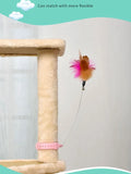 Feather Teaser Stick with Bell – Interactive Cat Toy for Play & Training-My Little Pet