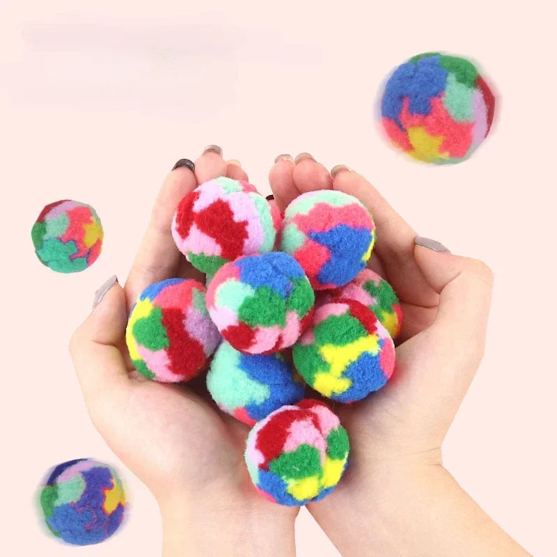 Colorful Plush Ball Cat Toy Set-My Little Pet