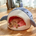 Warm Cat Beds - Cartoon Shark Pet Cave, Sweet Kittens Basket Cushion, Cat Pillow Mat Tent-My Little Pet