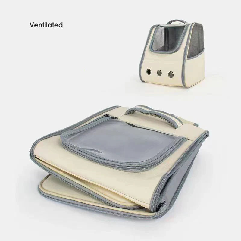 Breathable Cat Carrier Backpack with Multi-Access Doors and Safety Features-My Little Pet