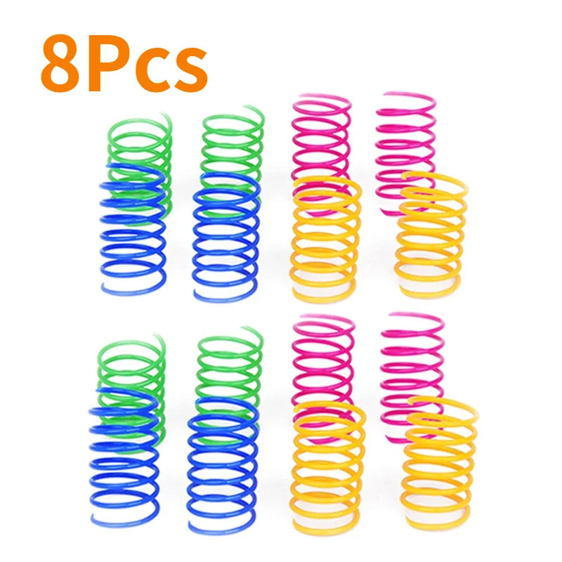 Colorful Plastic Spiral Spring Cat Toys - Interactive Bouncing Pet Play Accessories-My Little Pet
