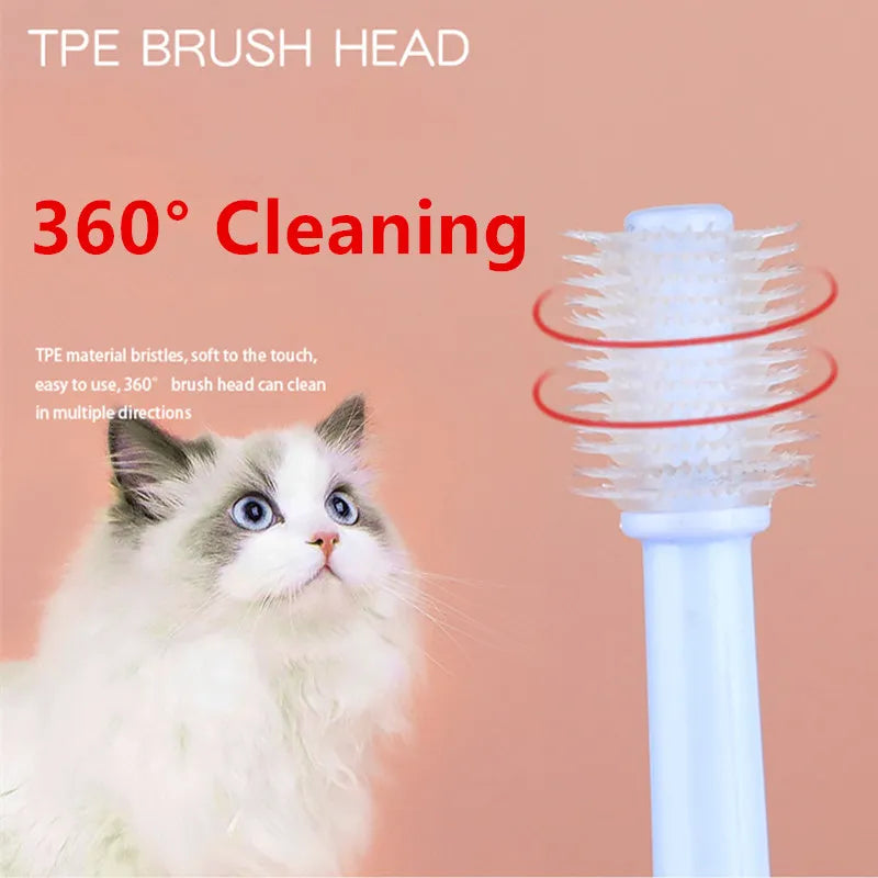 360° Cleaning Cat Toothbrush - Soft Bristle Teeth Grooming Brush for Cats - My Little Pet