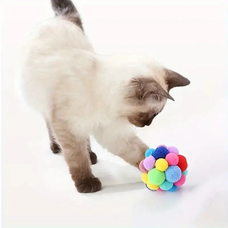 Colorful Plush Cat Balls – Soft and Interactive Play Toys-My Little Pet