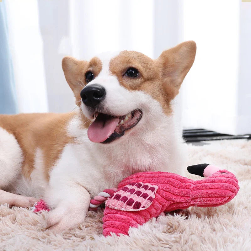 Cute and Durable Plush Squeaky Dog Toys in Animal Shapes-My Little Pet