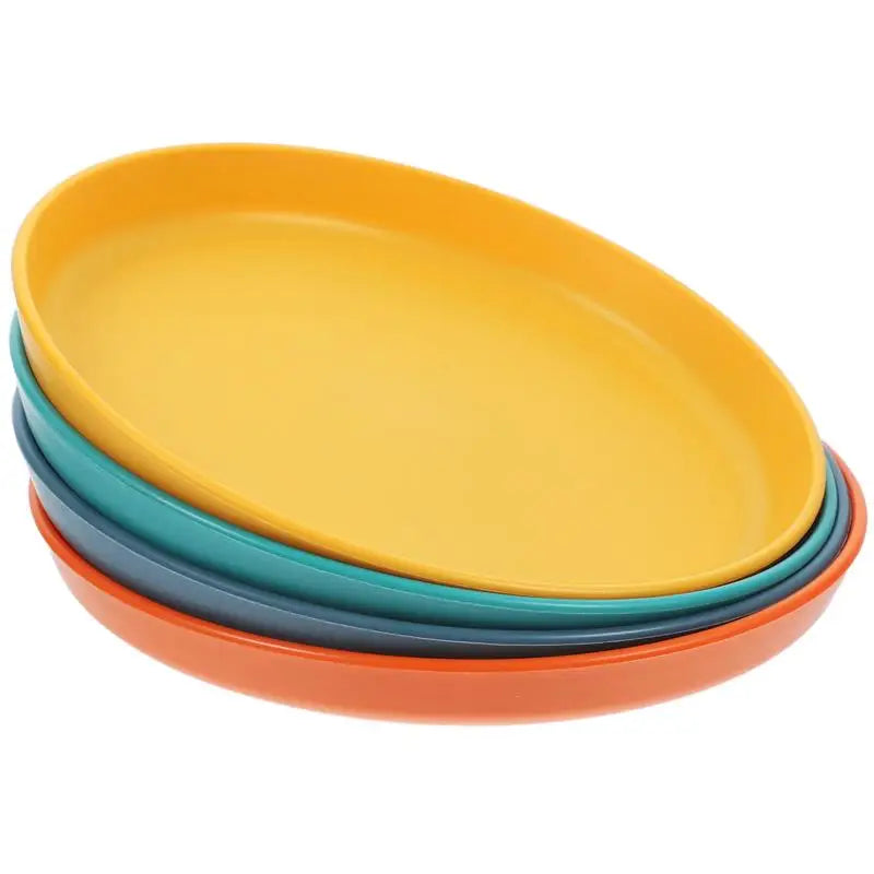 4-Piece Shallow Cat Food Bowls - Wide Pet Feeding Plates-My Little Pet