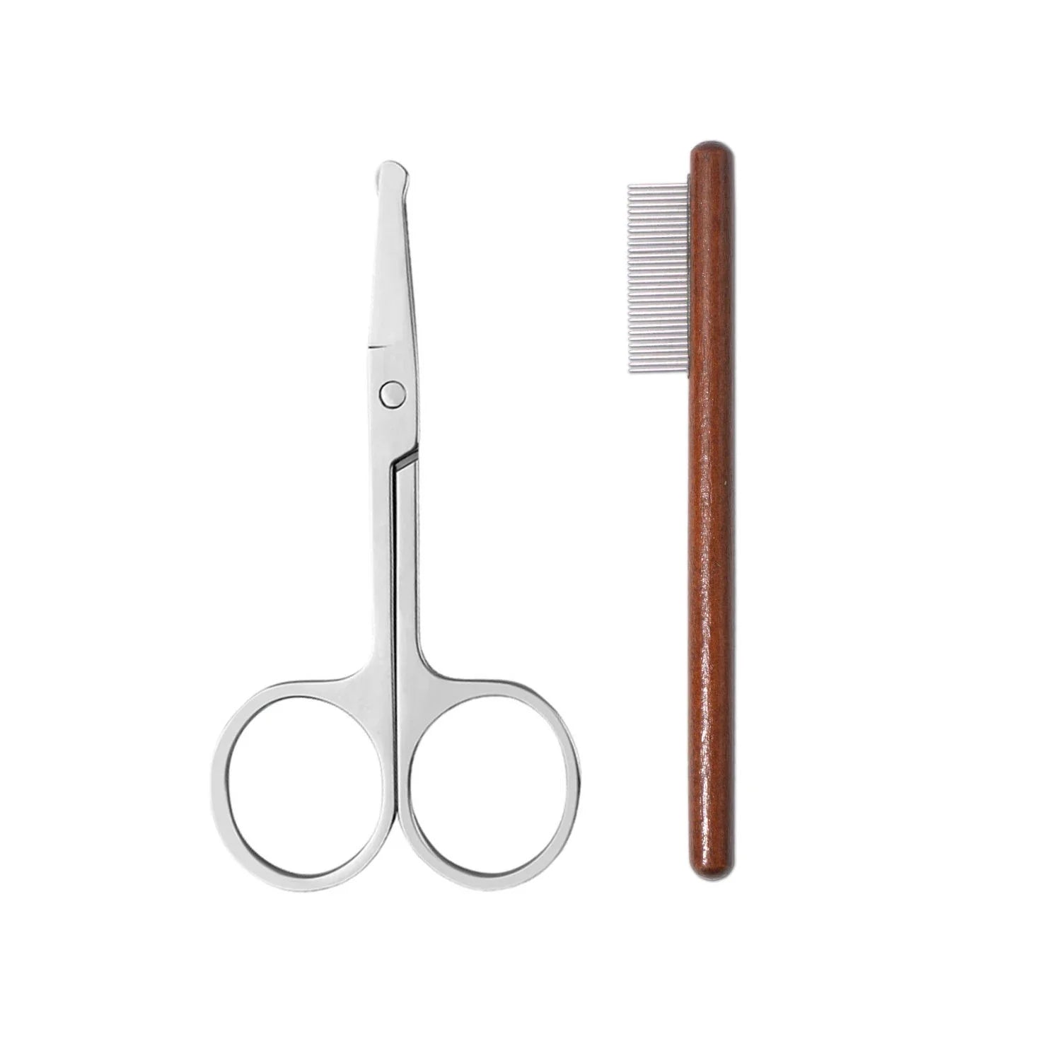 Pet Grooming Essentials: Facial Cleaning Comb & Eye Care Scissors Set for Dogs and Cats-My Little Pet