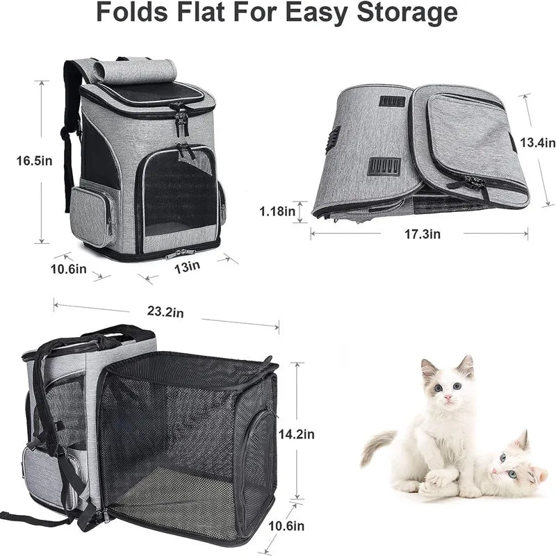 Expandable Large Capacity Pet Backpack for Dogs and Cats-My Little Pet
