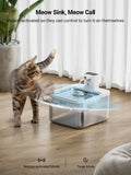 DownyPaws 2.5L Automatic Stainless Steel Cat Water Fountain-My Little Pet