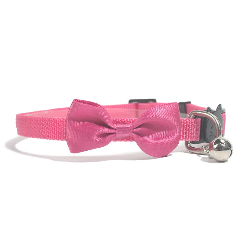 Adjustable Pet Bow Tie Collar with Bell for Cats – Multicolor Options-My Little Pet