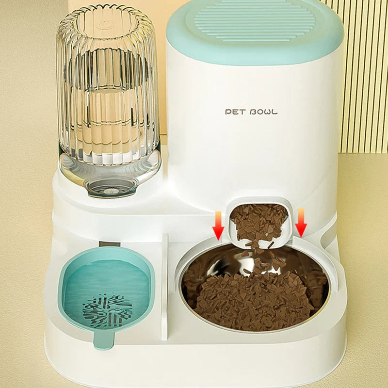 Automatic Cat Feeder with Water Fountain - Large Capacity Food & Water Dispenser-My Little Pet