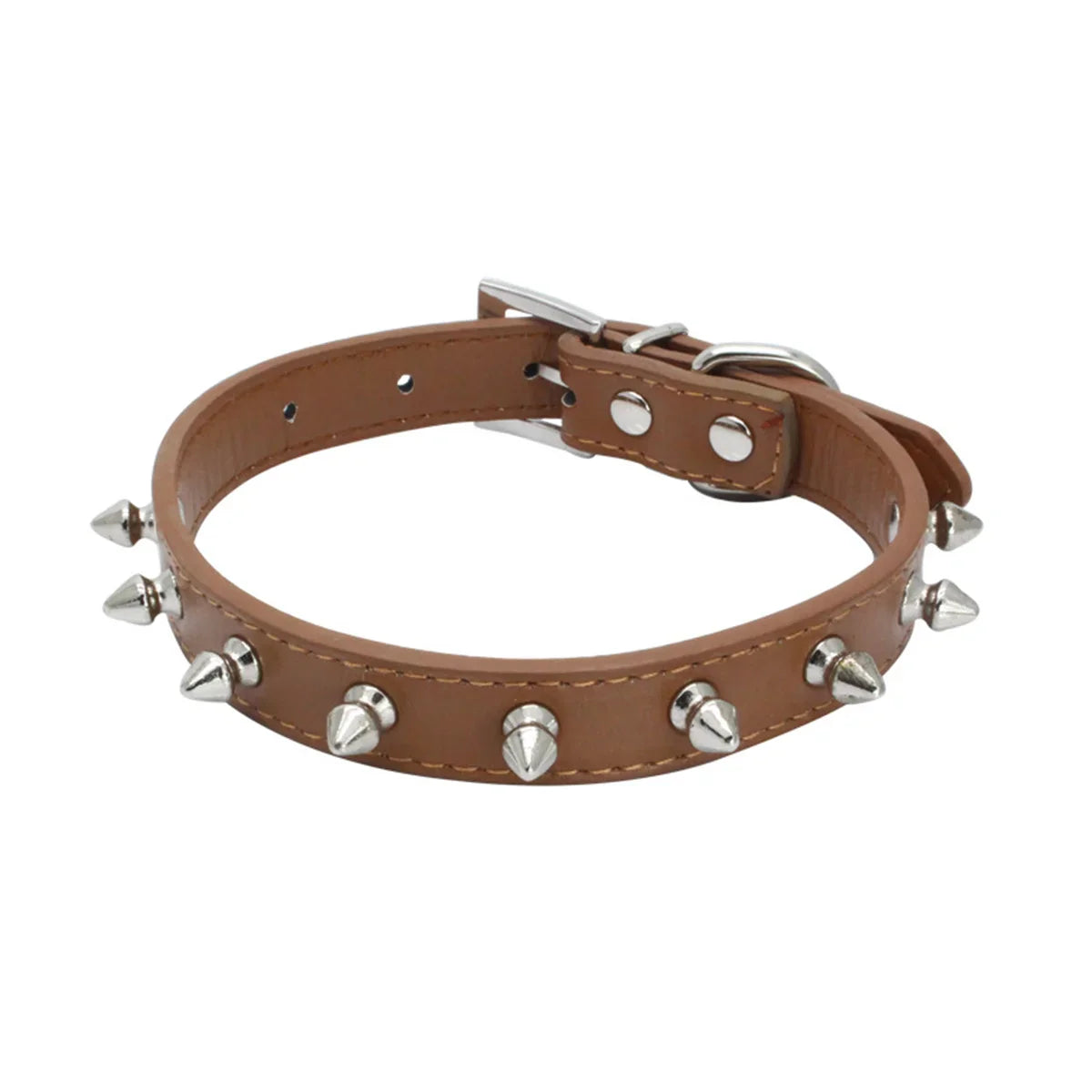 Adjustable PU Leather Spiked Pet Collar - Punk Rivet Design for Cats & Small Dogs-My Little Pet