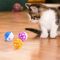 Colorful Plastic Cat Toy Balls with Jingle Bells - Pack of 6/100-My Little Pet