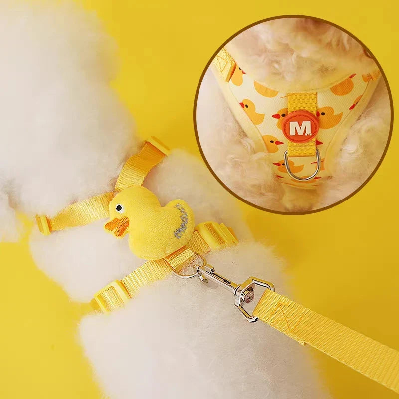 Adjustable Cartoon Duck Pet Harness and Leash Set for Small to Medium Dogs and Cats-My Little Pet