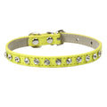 Elegant Leather Cat and Small Dog Collar with Rhinestone Accents-My Little Pet